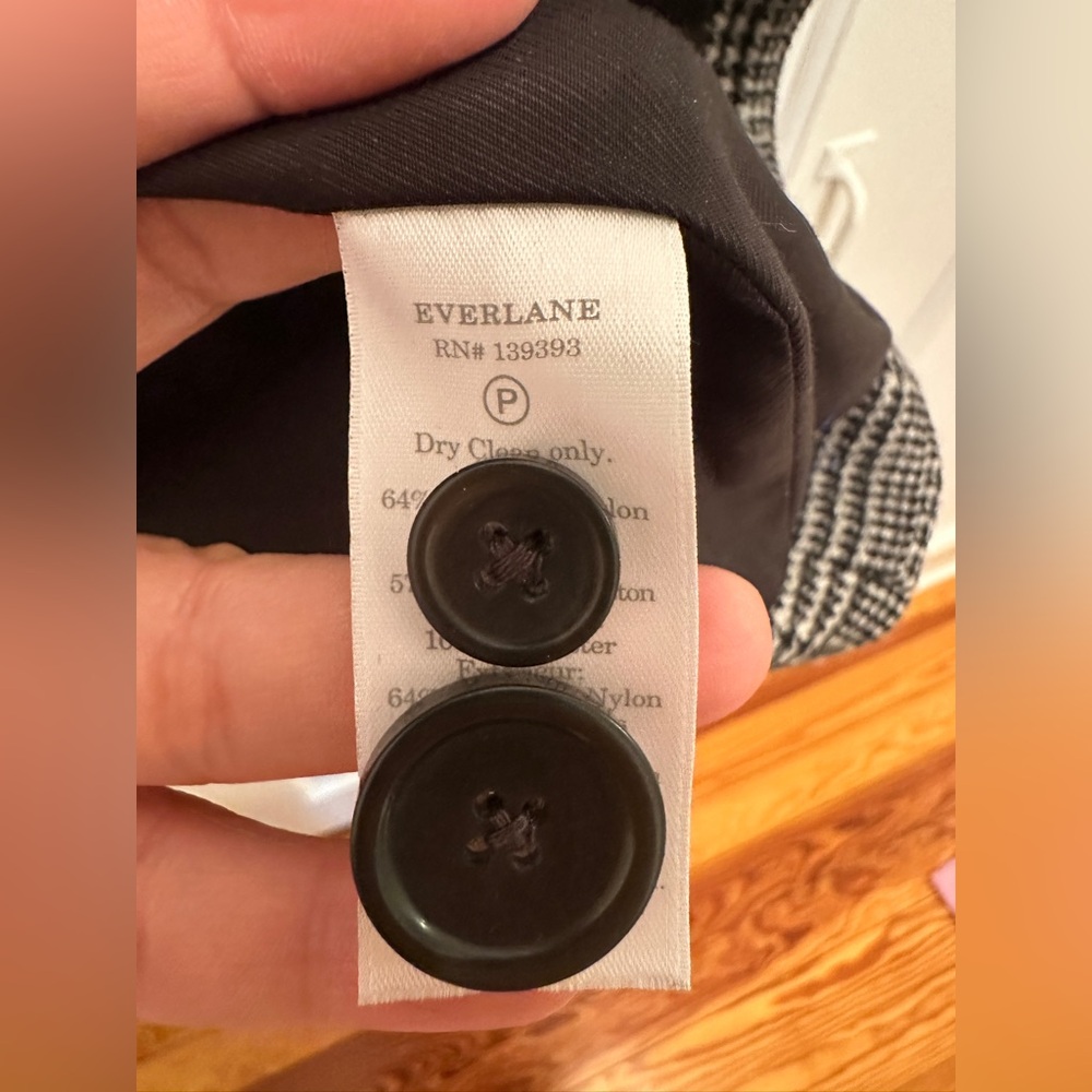 NWT Everlane Classic Gray Glen Plaid Blazer - Picture 8 of 8